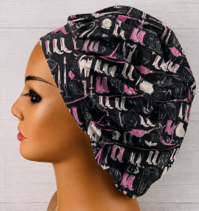 Witches Wardrobe Halloween Bouffant Scrub Cap | Handmade Surgical Hat for Nurses