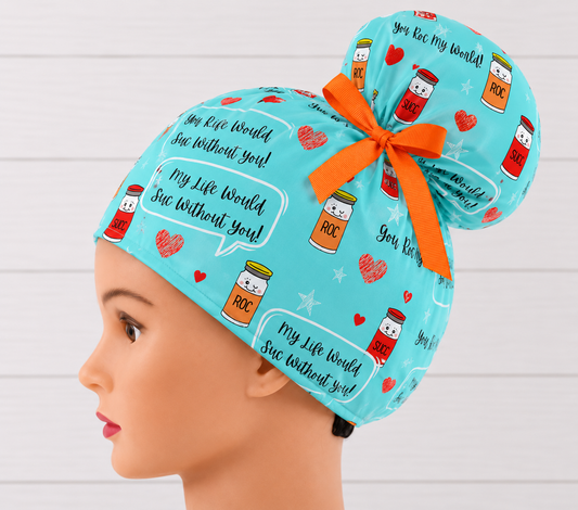 You Roc My World, Anesthesia High Bun Scrub Cap - Chic2Surgery