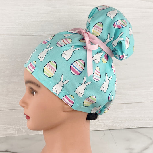 Easter Bunny Tails Updo Scrub Cap