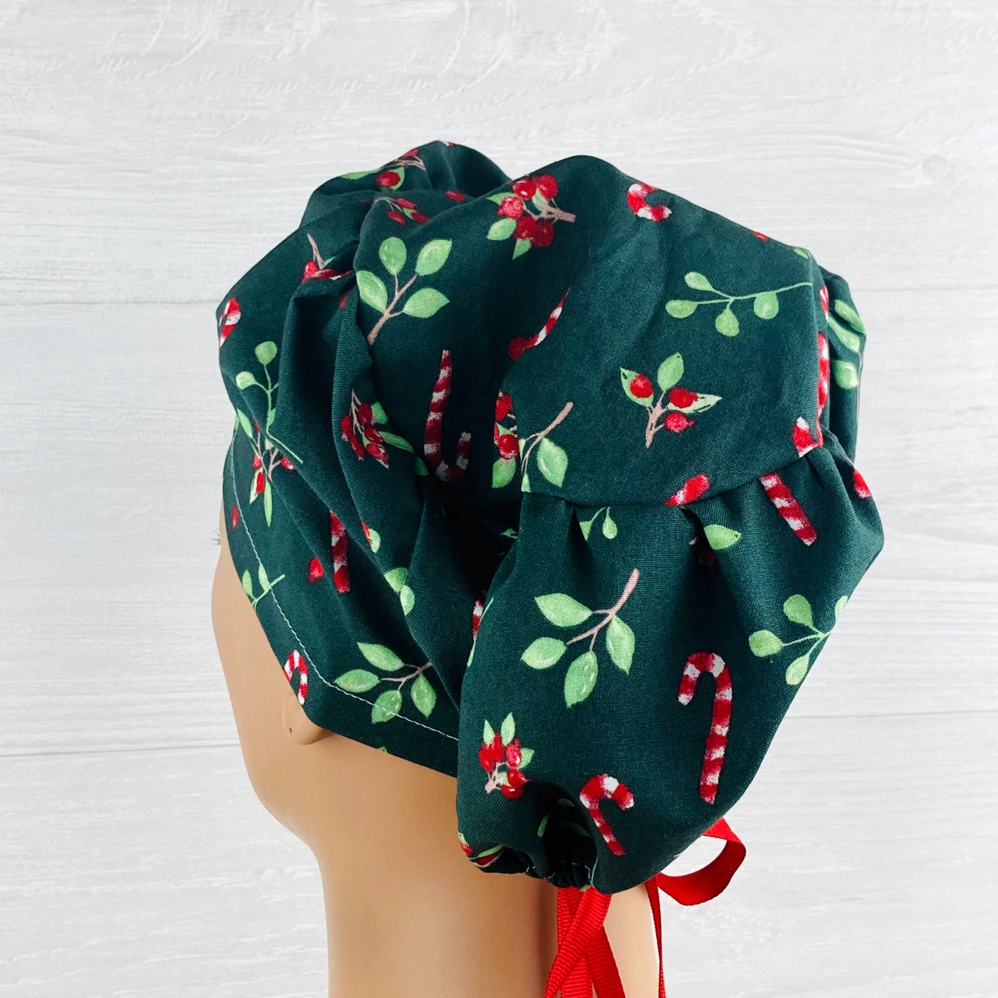Candy Canes and Holly Women's Tieback Hat