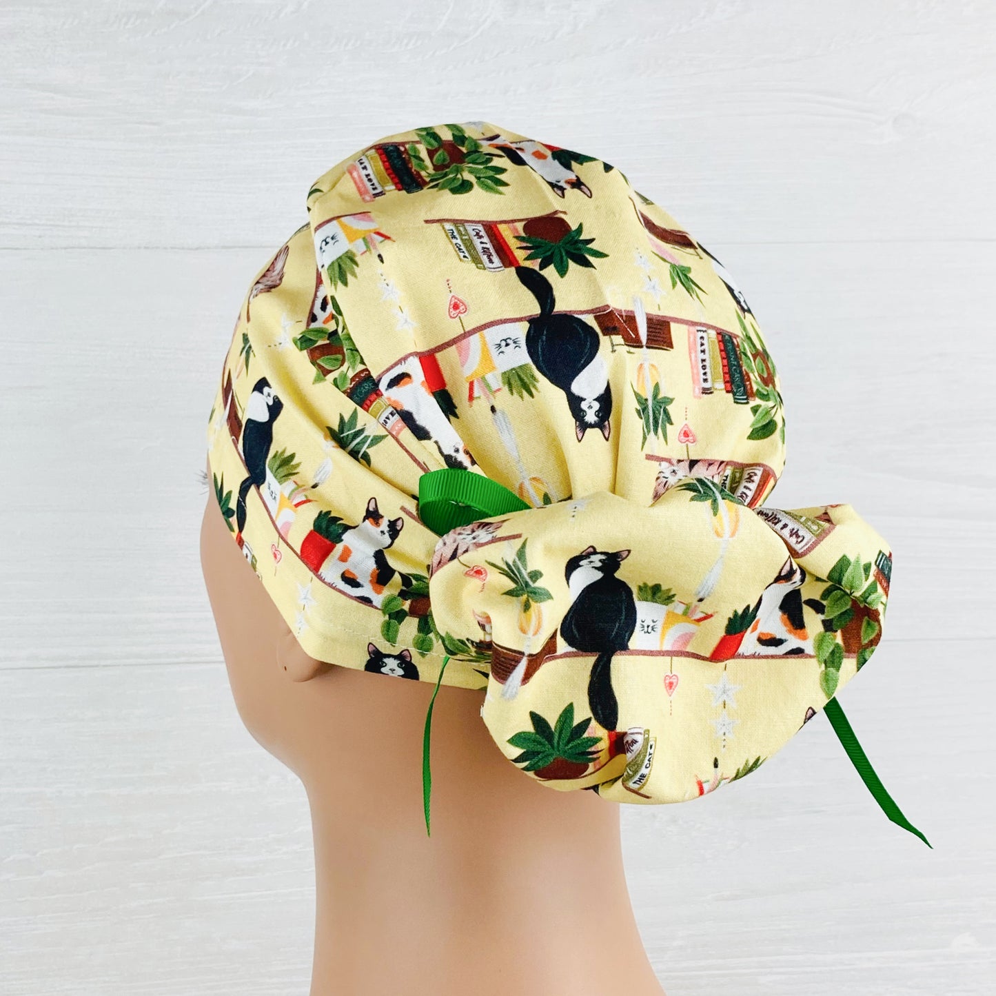 Cats and Books Ponytail Hat
