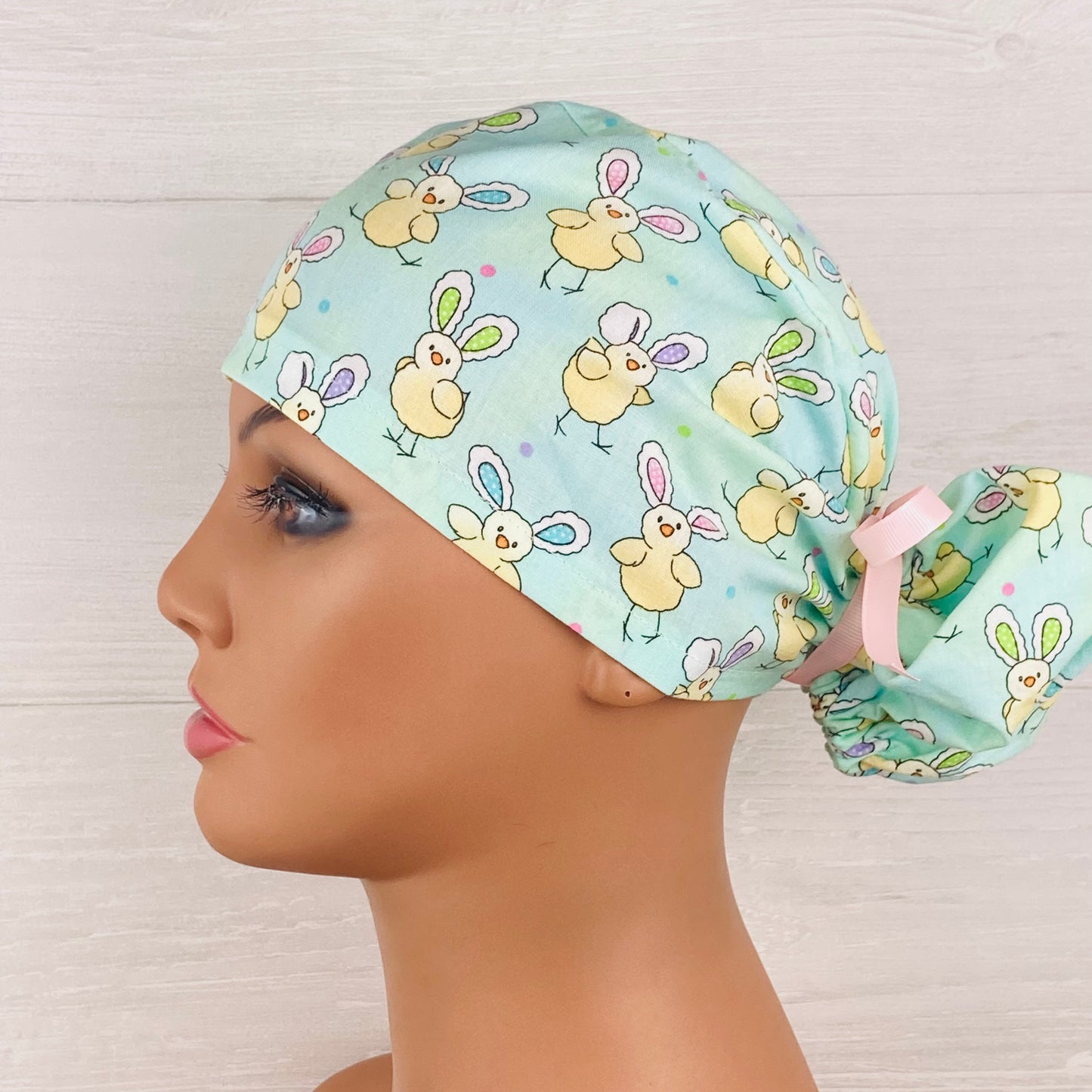 Chicks with Bunny Ears Easter Ponytail Hat