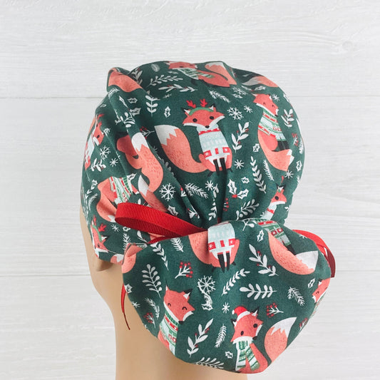 Christmas Fox Ponytail Hat