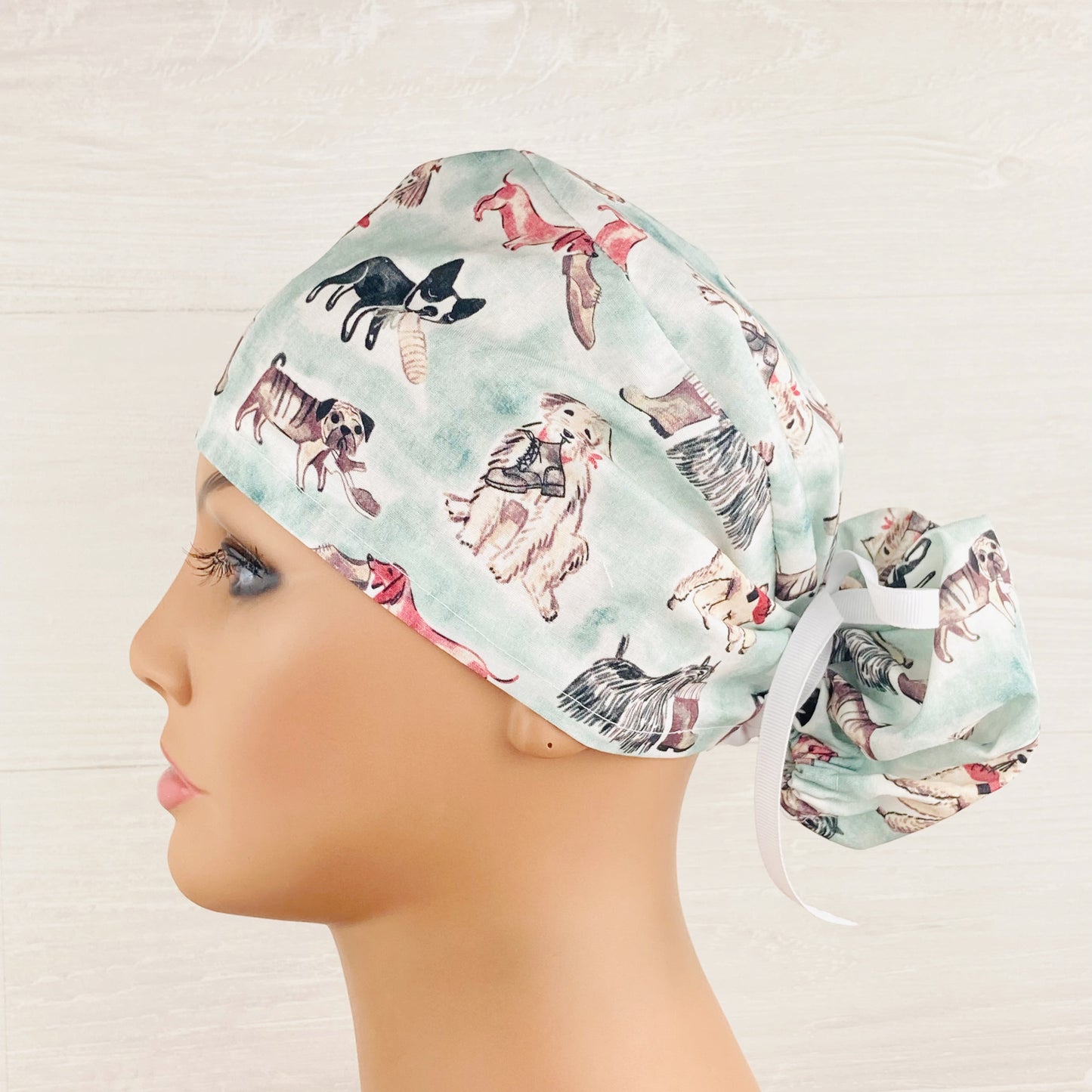 Dogs and Shoes Ponytail Scrub Hat