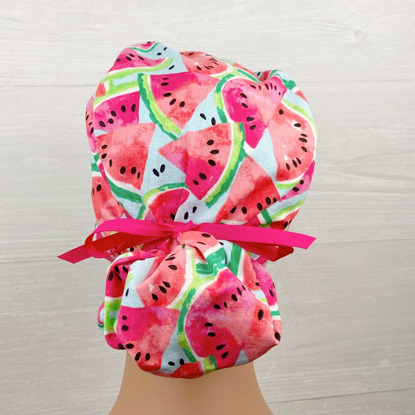 Watermelon on Aqua Ponytail Hat
