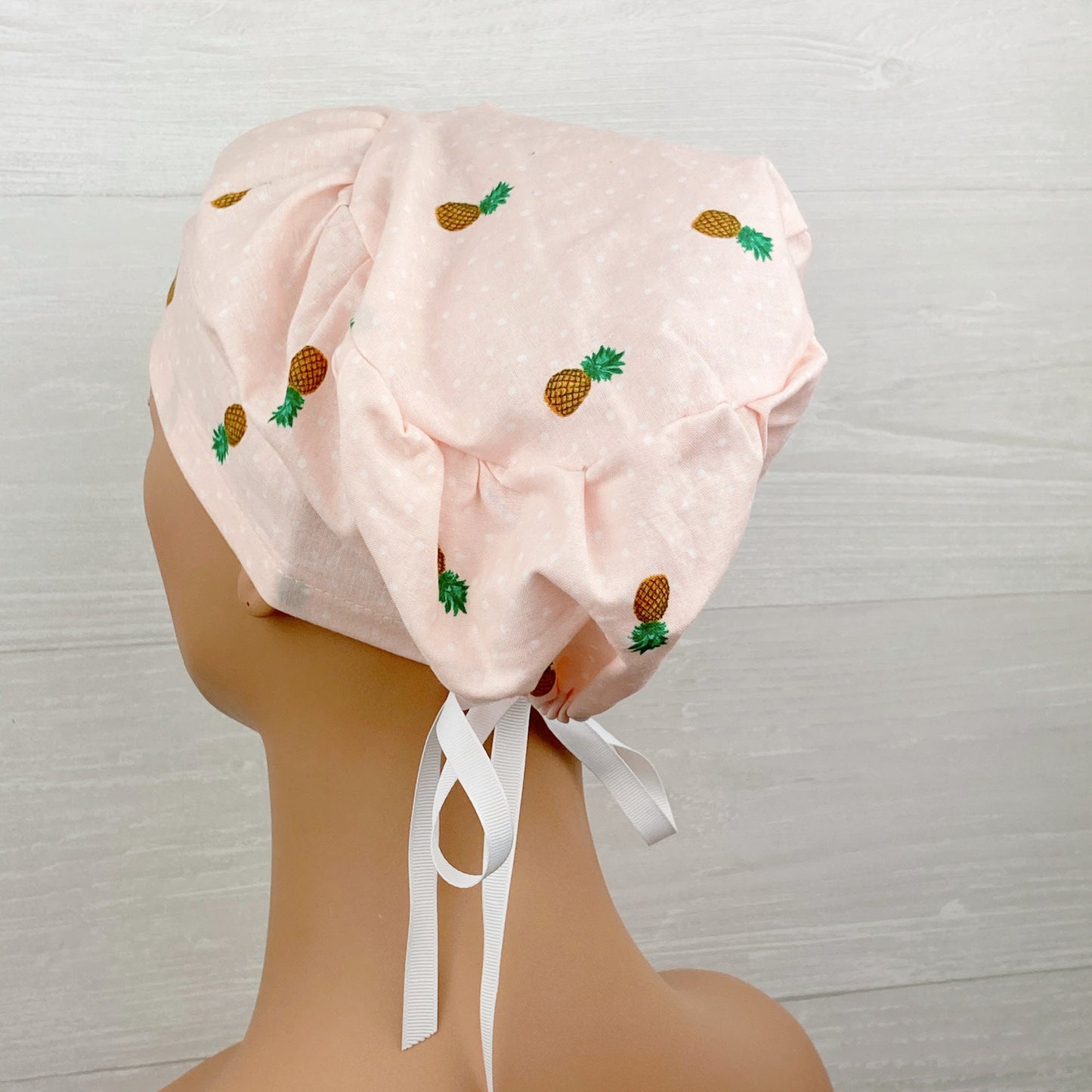 Pineapple Pink Polkadot Women's Tieback Hat