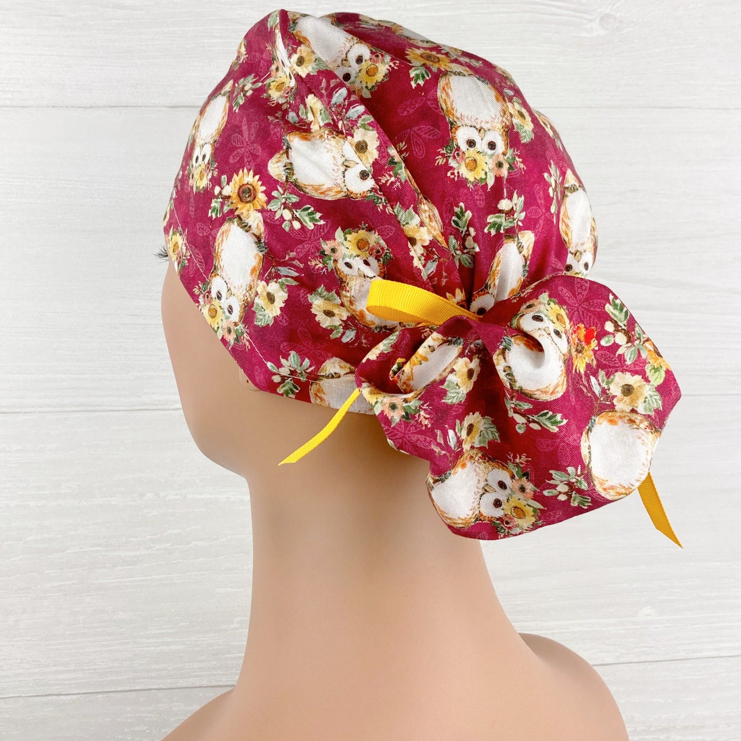 Autumn Owl Ponytail Hat