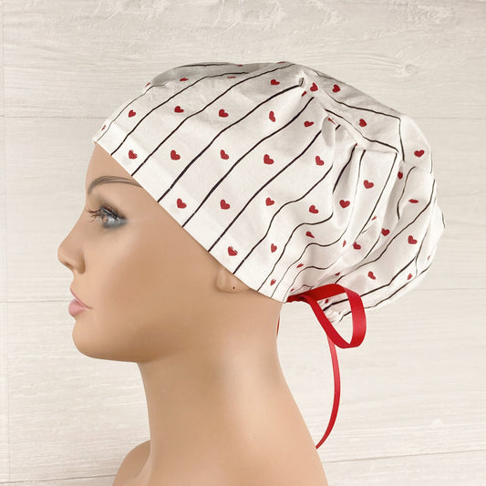 Hearts and Stripes Women's Tieback Hat