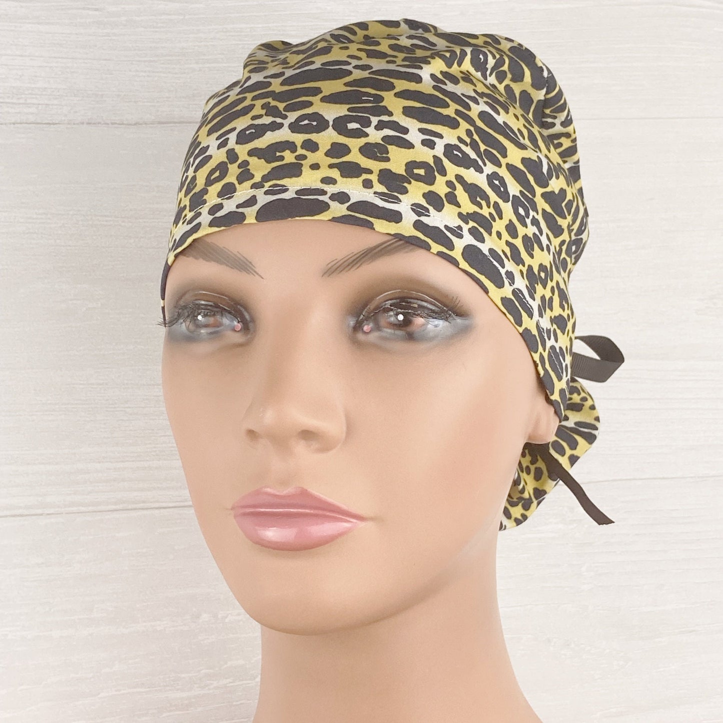 Black and Gold Leopard Ponytail Hat