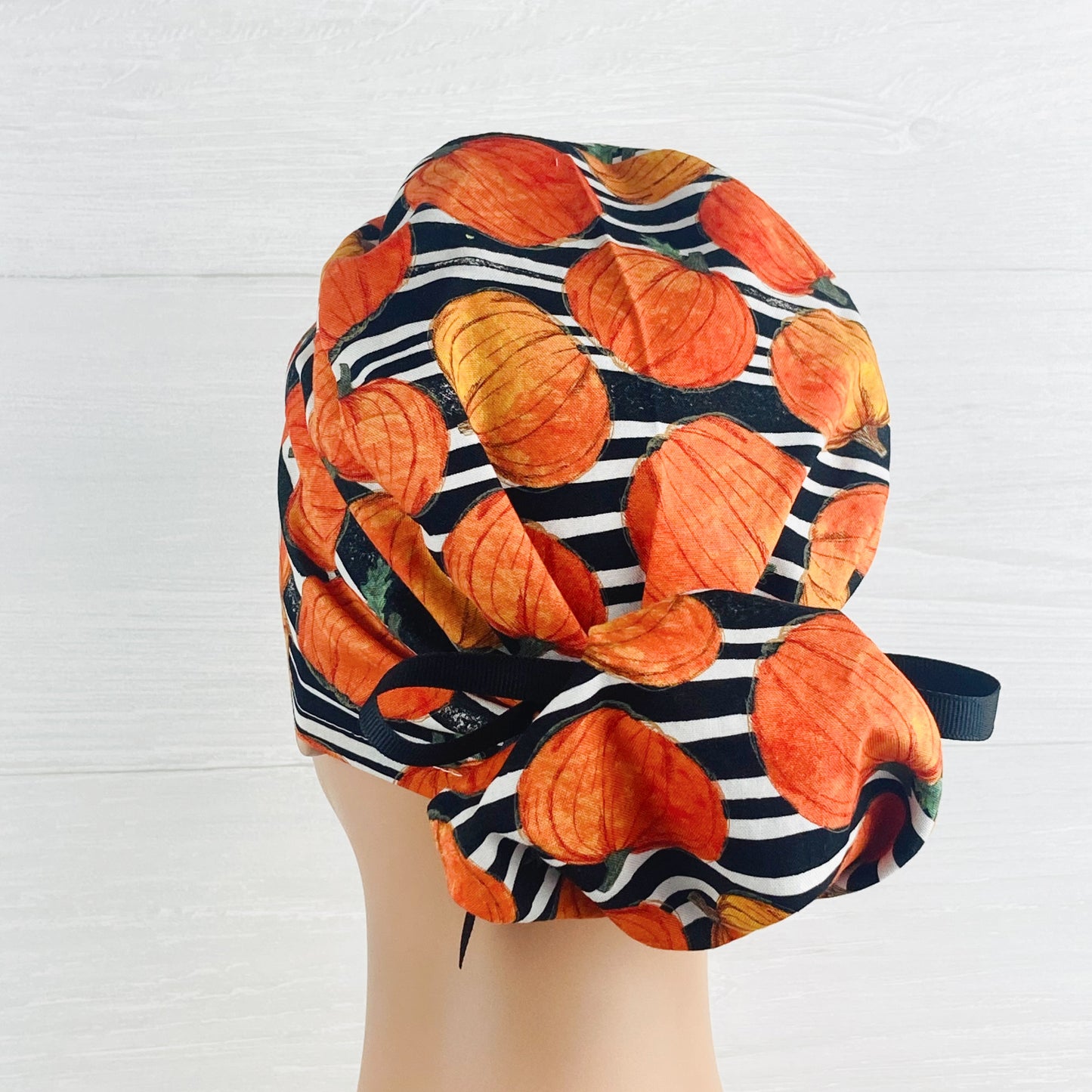 Pumpkin Stripe Ponytail Hat