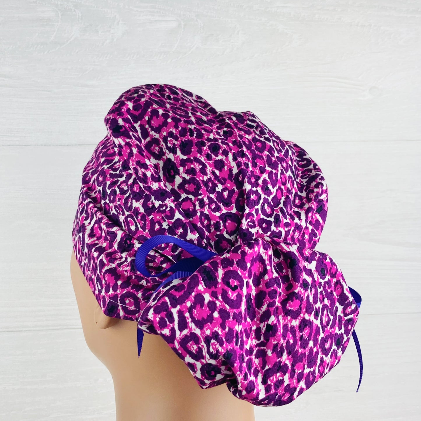 Purple Leopard Ponytail Hat