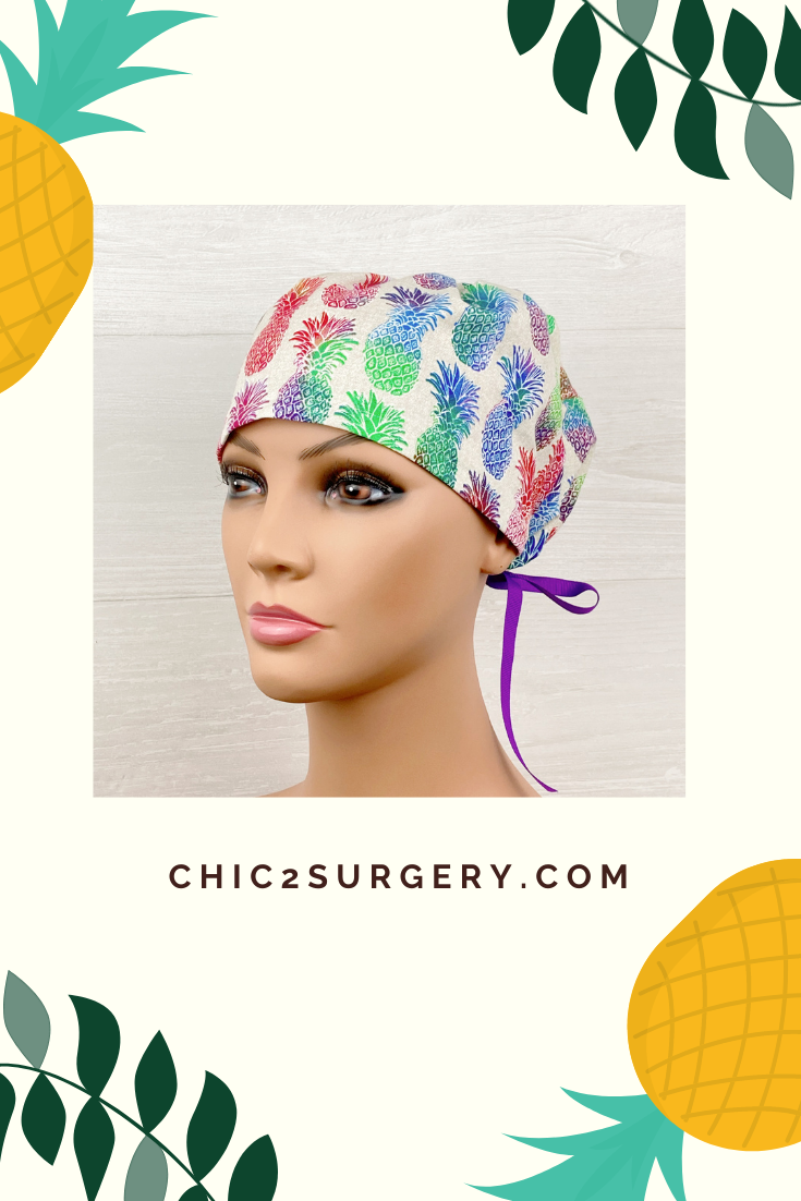 Rainbow Pineapples Women's Tieback Hat