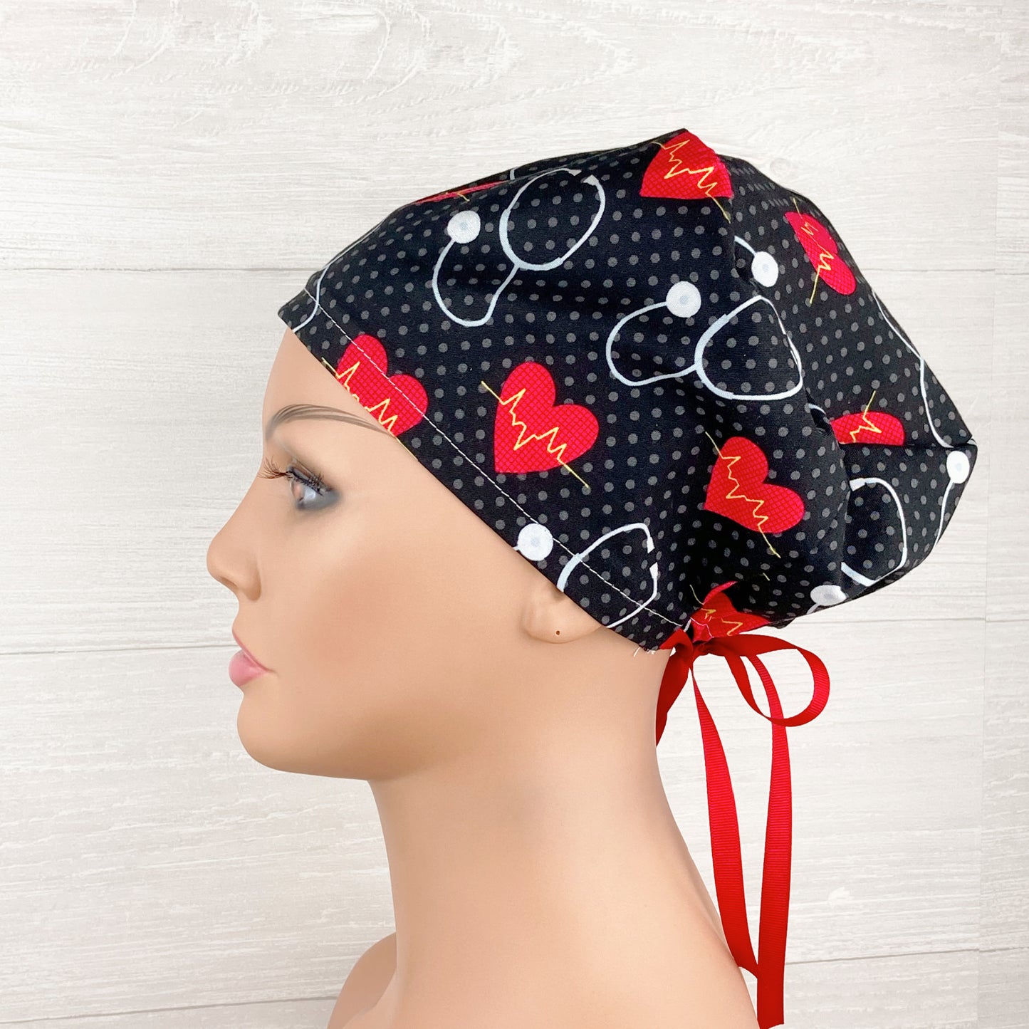 Hearts and Stethoscopes Women's Tieback Hat