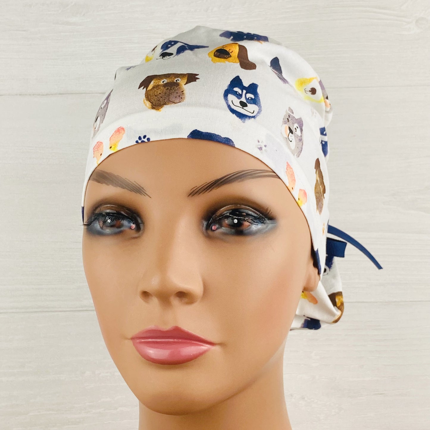 Watercolor Dogs Ponytail Scrub Hat
