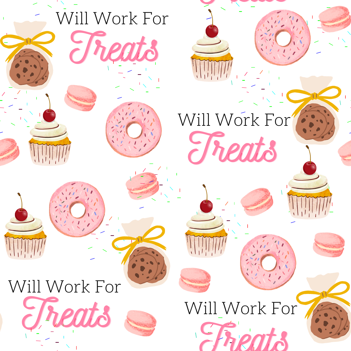 Will Work for Treats Ponytail Scrub Hat